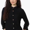 Stylexchange Vintage Button Down Roll Up Sleeve Shirt - Black