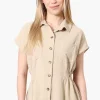 Stylexchange Vintage Cinched Waist Button Down Shirt - Cream