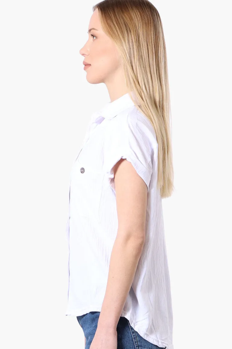 Stylexchange Vintage Short Sleeve Button Down Shirt - White