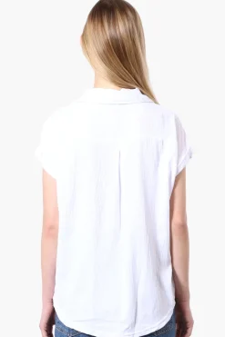 Stylexchange Vintage Short Sleeve Button Down Shirt - White