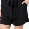 Stylexchange Vintage Solid Belted Shorts - Black