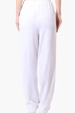 Stylexchange Vintage Solid Tie Waist Palazzo Pants - White