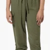 Urbanology Tie Waist Cargo Pocket Pants - Olive
