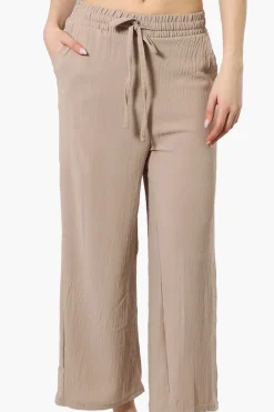 Urbanology Tie Waist Culotte Pants - Cream