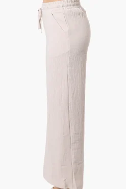 Urbanology Tie Waist Culotte Pants - Beige