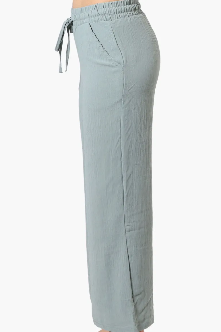 Urbanology Tie Waist Culotte Pants - Mint