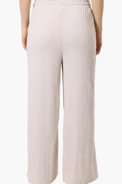 Urbanology Tie Waist Culotte Pants - Beige